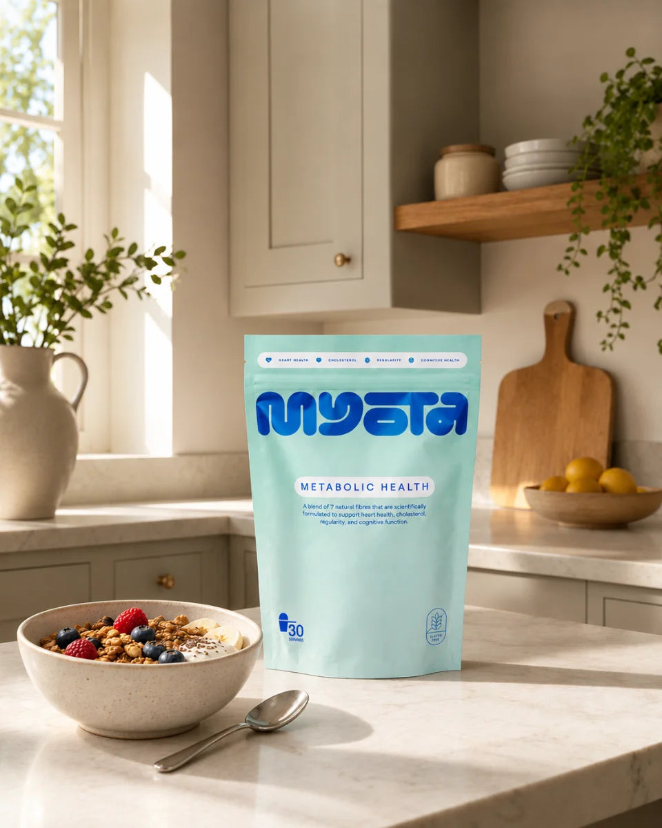 The myota welcome kit: pouch, measuring scoop and storage tin