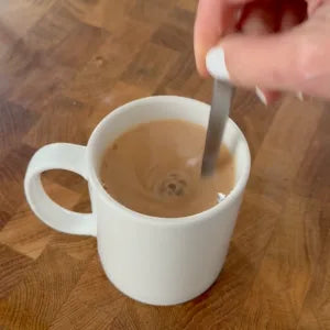 Stirring myota into a hot drink
